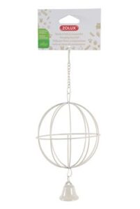 Krmítko pro hlodavce Závěsná koule kov béžová Zolux