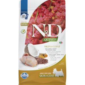 N&D QUINOA Dog GF Skin & Coat, Quail & Coconut Adult Mini 2,5 kg