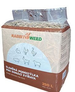 Rabbit&Weed s.r.o. Podestýlka slaměná pro domácí zvířata RabWeed 250l