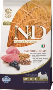 N&D ANCESTRAL GRAIN Dog LG Lamb, Spelt, Oats & Blueberry Adult Mini 2,5 kg