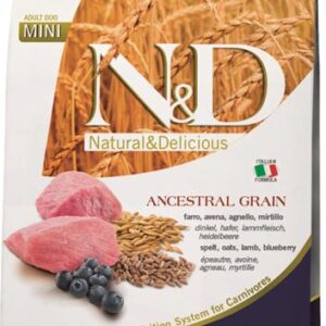N&D ANCESTRAL GRAIN Dog LG Lamb, Spelt, Oats & Blueberry Adult Mini 2,5 kg