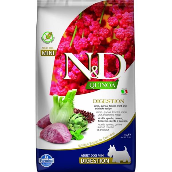 N&D QUINOA Dog GF Digestion, Lamb & Fennel Adult Mini 2,5 kg N&D QUINOA Dog GF Digestion, Lamb & Fennel Adult Mini 2,5 kg