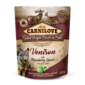 Carnilove Dog Pouch Paté Venison with Strawberry Leaves 300g