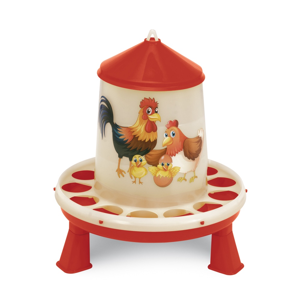 Krmítko pro drůbež s nožičkami (edice šťastné slepice) 2 kg Krmítko pro drůbež s nožičkami (edice šťastné slepice) 2 kg