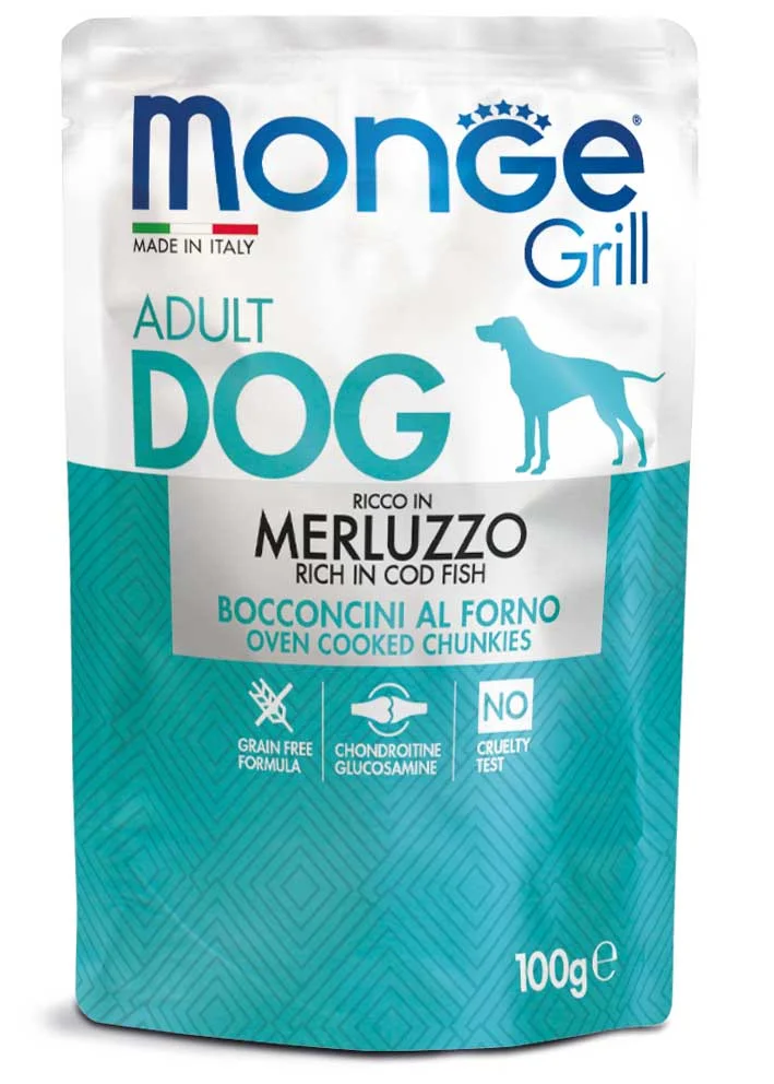 MONGE GRILL Dog Kapsička treska 100g/24bal MONGE GRILL Dog Kapsička treska 100g/24bal
