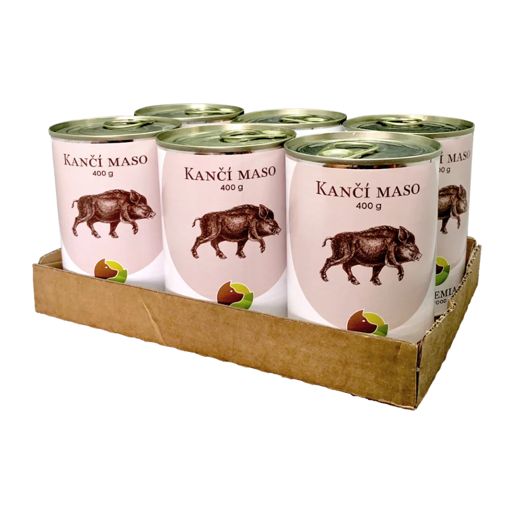 Bohemia Pet Food SIX PACK BOHEMIA Kančí maso ve vlastní šťávě 400 g Bohemia Pet Food SIX PACK BOHEMIA Kančí maso ve vlastní šťávě 400 g
