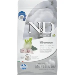 N&D WHITE Dog GF Sea Bass, Spirulina & Fennel Adult Medium & Maxi 2 kg