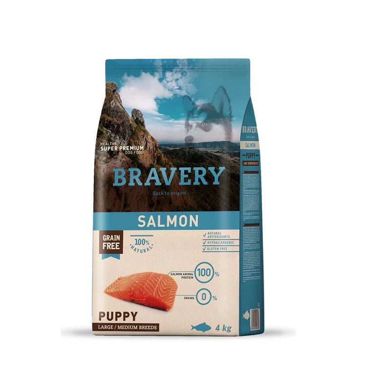 Bravery Dog Large/Medium Puppy Salmon - 12kg Bravery Dog Large/Medium Puppy Salmon - 12kg