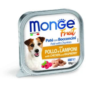 MONGE FRUIT Dog Kuře s malinou 100g/32ks