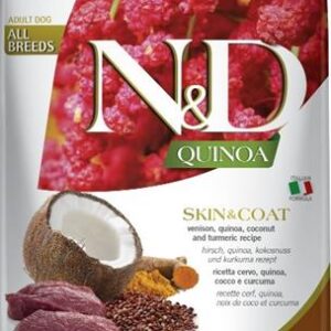 N&D QUINOA Dog GF Skin & Coat, Venison & Coconut Adult Medium & Maxi 7 kg