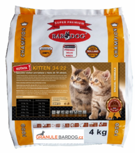 Granule Bardog Super premiové krmivo pro kočky Kitten 34/22 - 4 kg