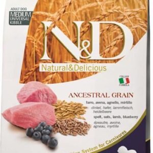 N&D ANCESTRAL GRAIN Dog LG Lamb, Spelt, Oats & Blueberry Adult Medium & Maxi 2,5 kg