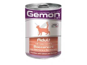 GEMON Cat kousky losos/krevety 415g/24bal