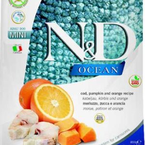N&D OCEAN Dog GF Cod, Pumpkin & Orange Adult Mini 800 g