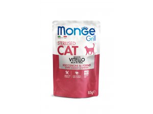 MONGE GRILL Cat sterilised Kapsička teleci 85g/28bal