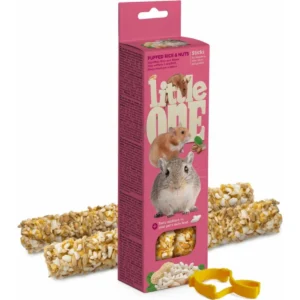 Little One tycinky pro hlodavce s foukanymi burizony a orechy 2x55g