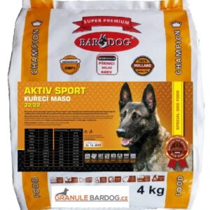 Granule Bardog Super prémiové granule Aktiv sport 32/22 – 4 kg