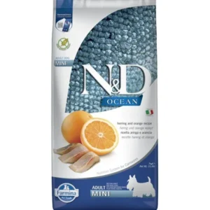 N&D QUINOA Dog GF Skin & Coat, Herring & Orange Adult Mini 7 kg