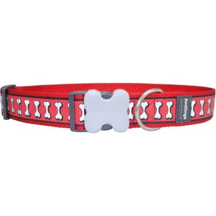 Obojek RD 40 mm x 50-80 cm - Bones Rfx - Červená Obojek RD 40 mm x 50-80 cm - Bones Rfx - Červená