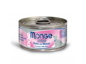 MONGE Dog Natural kuře,hovězí 95g/24bal