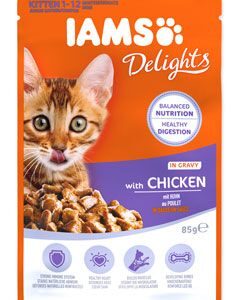 Iams Cat Kotě Kuře v omáčce kapsa 85g