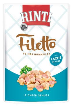 Rinti Dog Filetto kapsa kuře+losos v želé 100g Rinti Dog Filetto kapsa kuře+losos v želé 100g