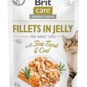 Brit Care Cat Fillets in Jelly with Fine Trout & Cod 85 g