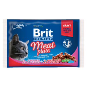 Brit Premium Cat Pouches Meat Plate (4x100 g) 400 g