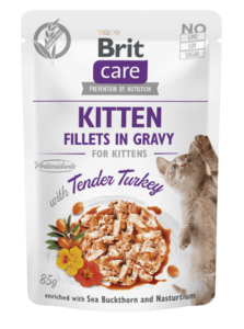 Brit Care Cat Kitten. Fillets in Gravy with Tender Turkey 85 g