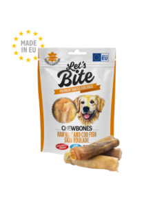 Let’s Bite Chewbones. Raw hide and cod fish skin roulade 135 g