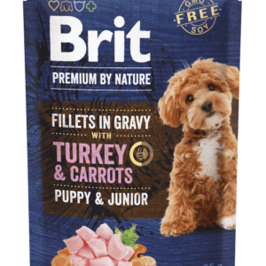 Brit Premium by Nature Dog Puppy & Junior Fillets in Gravy with Turkey & Carrots 85 g