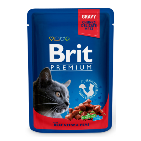 Brit Premium Cat Pouches with Beef Stew & Peas 100 g Brit Premium Cat Pouches with Beef Stew & Peas 100 g