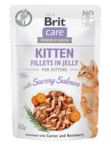 Brit Care Cat Kitten. Fillets in Jelly with Savory Salmon 85 g