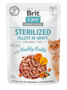 Brit Care Cat Sterilized. Fillets in Gravy with Healthy Rabbit 85 g