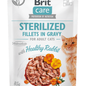 Brit Care Cat Sterilized. Fillets in Gravy with Healthy Rabbit 85 g