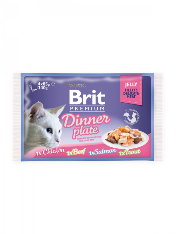 Brit Premium Cat Delicate Fillets in Jelly Dinner Plate (4 x 85 g) 340 g Brit Premium Cat Delicate Fillets in Jelly Dinner Plate (4 x 85 g) 340 g