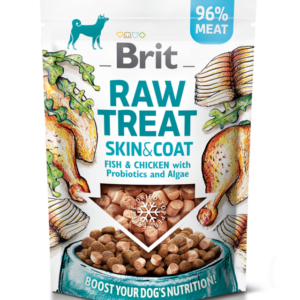 Brit RAW TREAT Skin & Coat. Freeze-dried treat and topper. Fish&Chicken 40 g