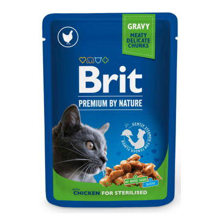 Brit Premium Cat Pouches Chicken Slices for Sterilised 100 g Brit Premium Cat Pouches Chicken Slices for Sterilised 100 g