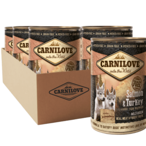 18 x Carnilove Wild Meat Salmon & Turkey for Puppies 400g