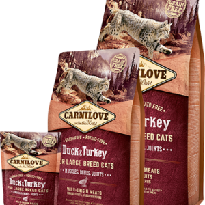 Carnilove Duck & Turkey for Large Breed Cats – Muscles, Bones, Joints 2 kg
