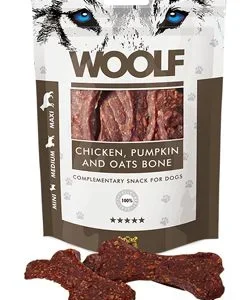 WOOLF pochoutka large chicken, pumpkin, oats bone 100g