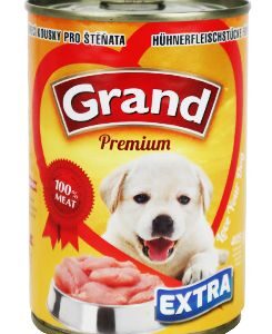 GRAND konz. štěně Extra kuř.kousky 405g