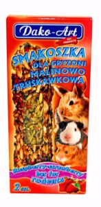 Tyčinka s malinami a jahodami hlodavec Dako (2 ks)