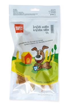 Pochoutka sušená MAPES králičí ouško 55g Pochoutka sušená MAPES králičí ouško 55g