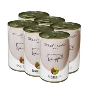 Bohemia Pet Food SIX PACK BOHEMIA Selečí maso ve vlastní šťávě 400g