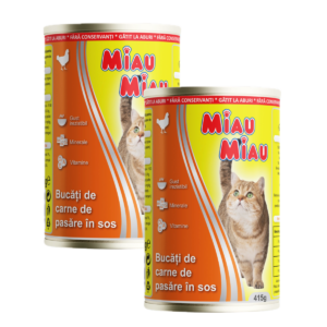 Miau Miau konz. Adult Chicken - 2 x 415g