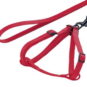 Nobby set červený postroj s vodítkem pro králíka