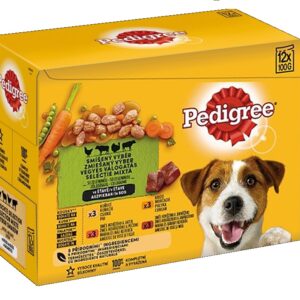 Pedigree Adult Smíšený výběr se zeleninou ve šťávě – 12 ks
