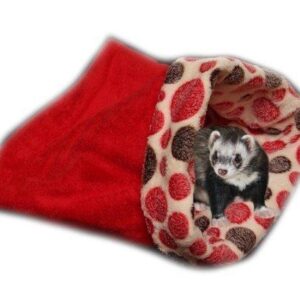 Marysa pelíšek 3v1 pro fretky, červený/červená kolečka