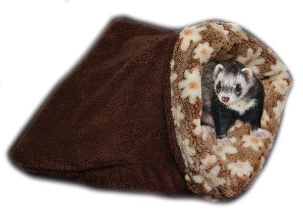 Marysa pelíšek 3v1 pro fretky, tmavě hnědý/hnědé kytičky Marysa pelíšek 3v1 pro fretky, tmavě hnědý/hnědé kytičky